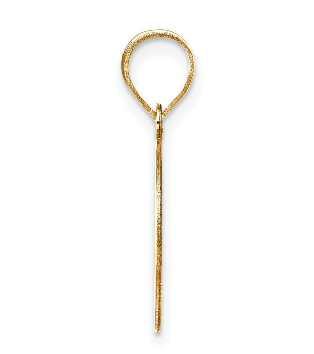 Lovely Rita's Pendants & Charms 14k Yellow Gold Etched Finish Block Letter O Initial Design Pendant