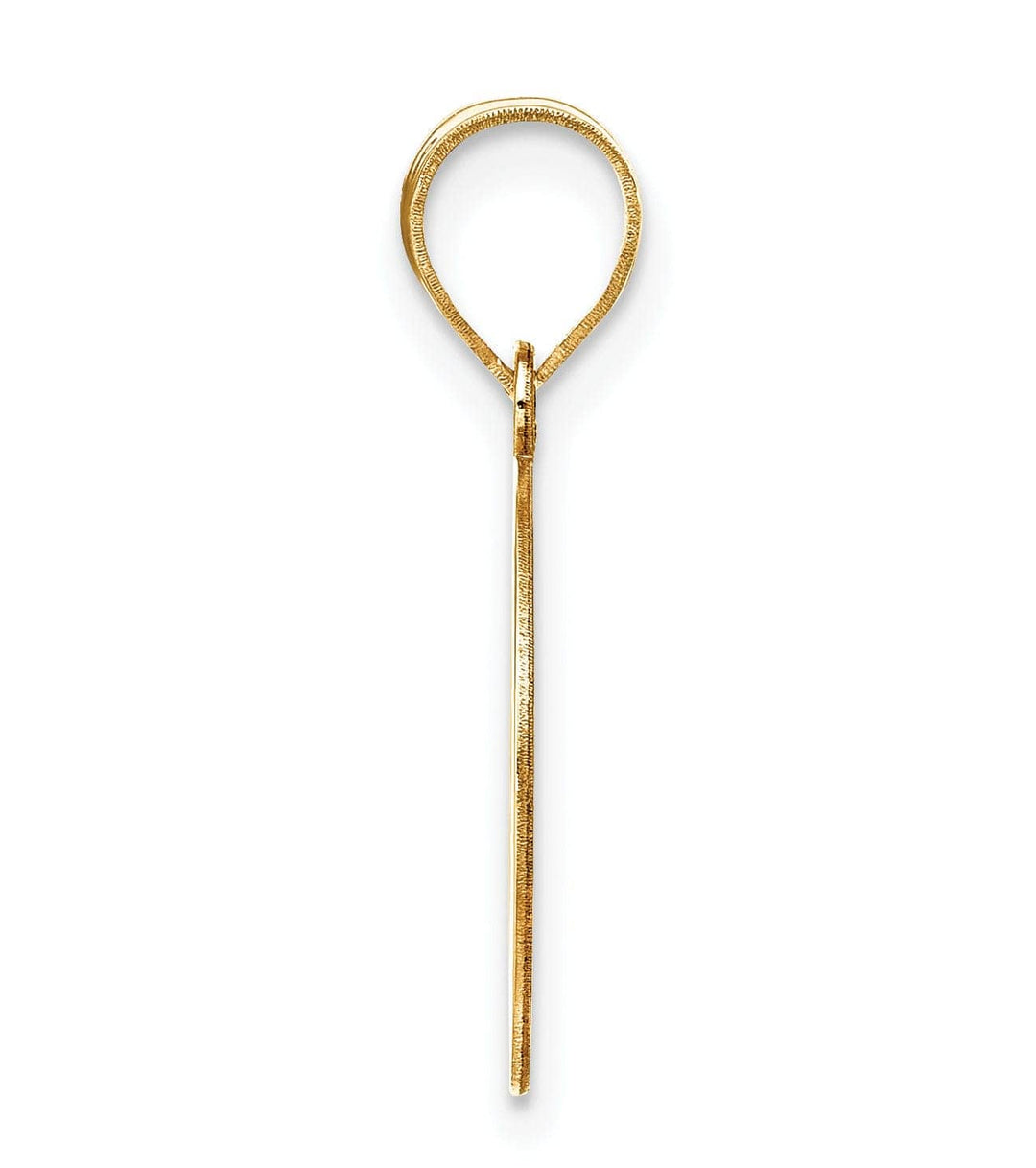 Lovely Rita's Pendants & Charms 14k Yellow Gold Etched Finish Block Letter O Initial Design Pendant