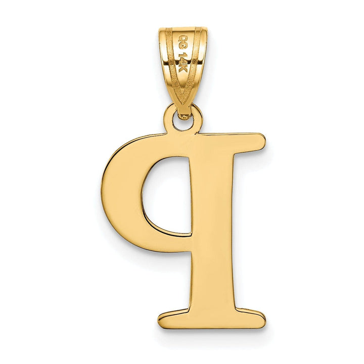 Lovely Rita's Pendants & Charms 14k Yellow Gold Etched Finish Block Letter P Initial Design Pendant