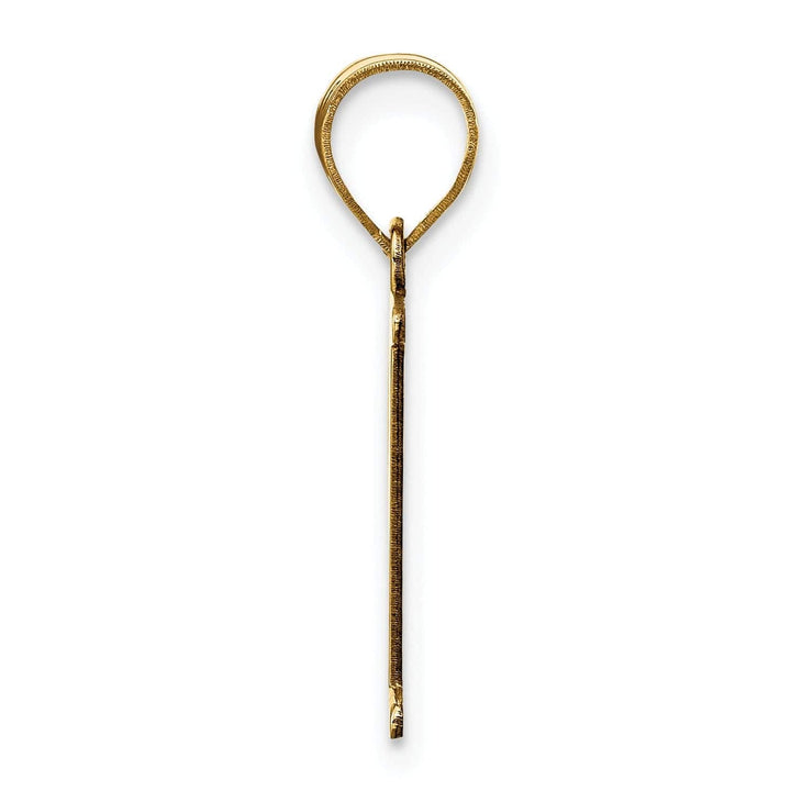 Lovely Rita's Pendants & Charms 14k Yellow Gold Etched Finish Block Letter P Initial Design Pendant