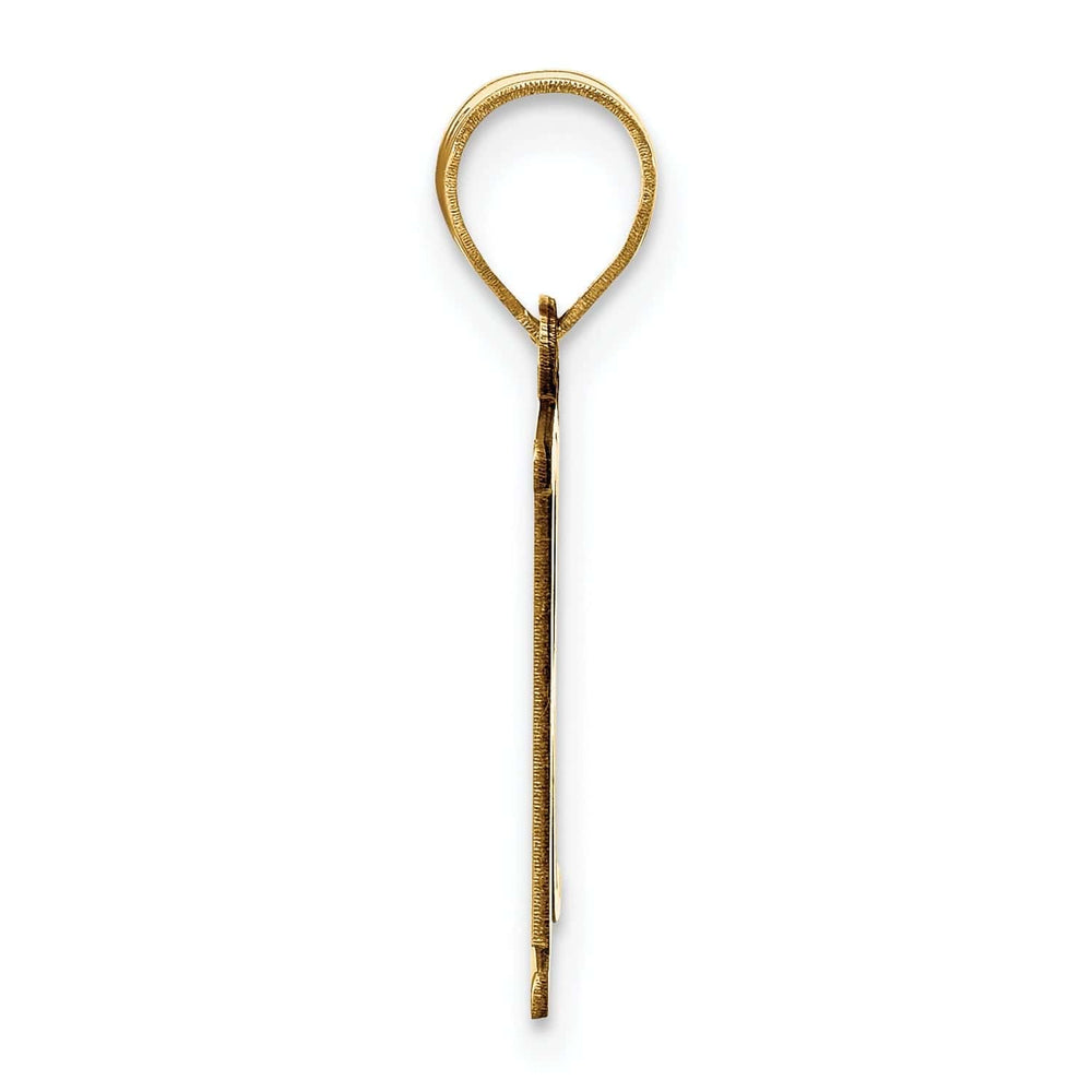 Lovely Rita's Pendants & Charms 14k Yellow Gold Etched Finish Block Letter R Initial Design Pendant