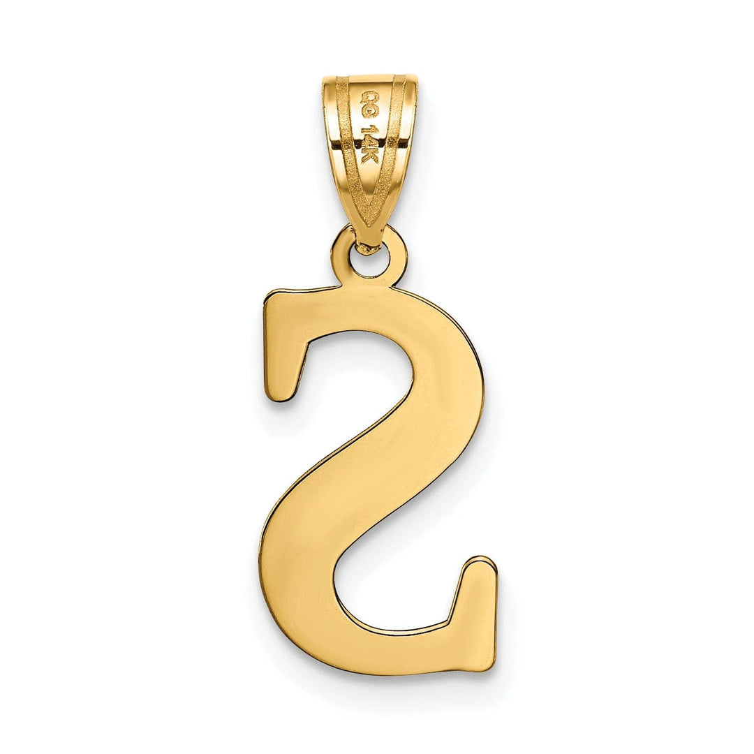 Lovely Rita's Pendants & Charms 14k Yellow Gold Etched Finish Block Letter S Initial Design Pendant