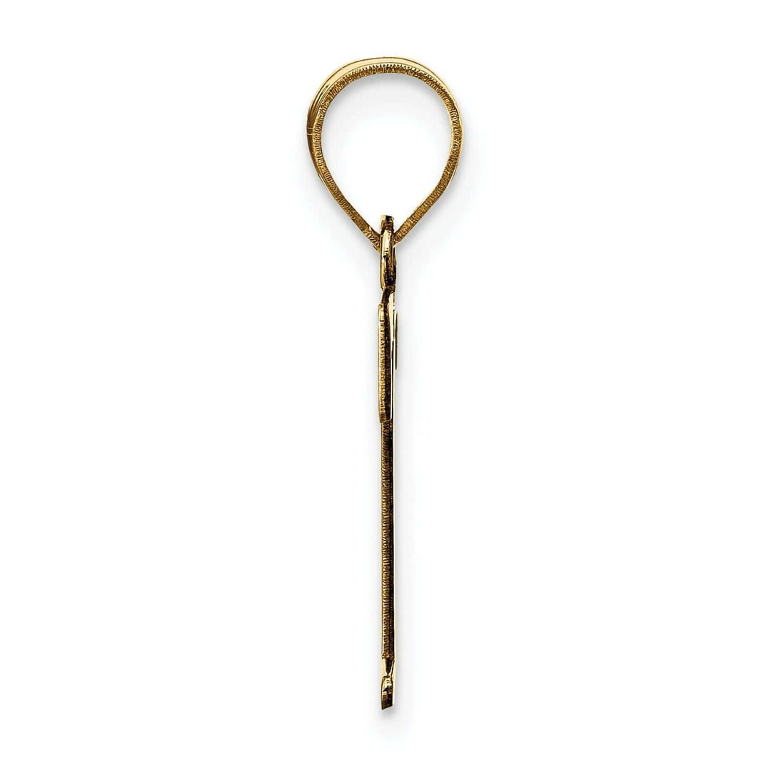 Lovely Rita's Pendants & Charms 14k Yellow Gold Etched Finish Block Letter T Initial Design Pendant