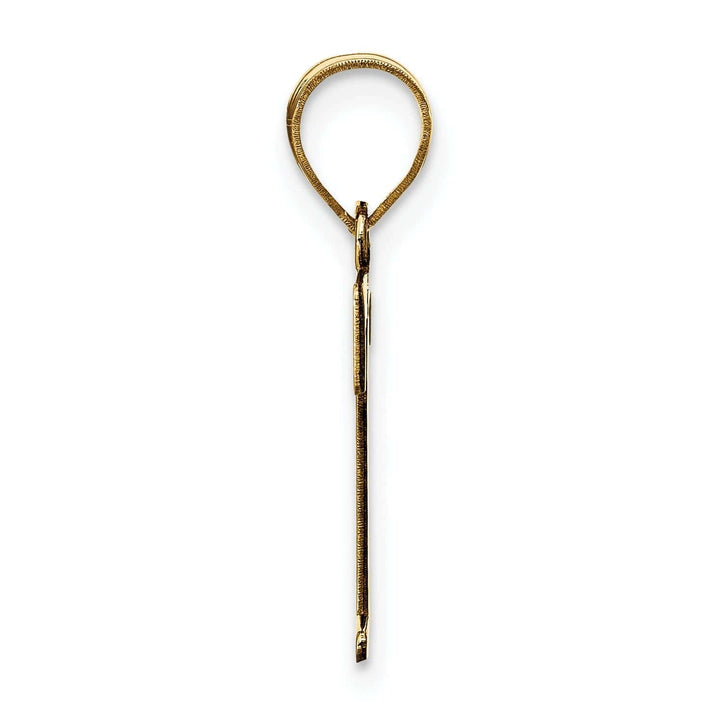 Lovely Rita's Pendants & Charms 14k Yellow Gold Etched Finish Block Letter T Initial Design Pendant