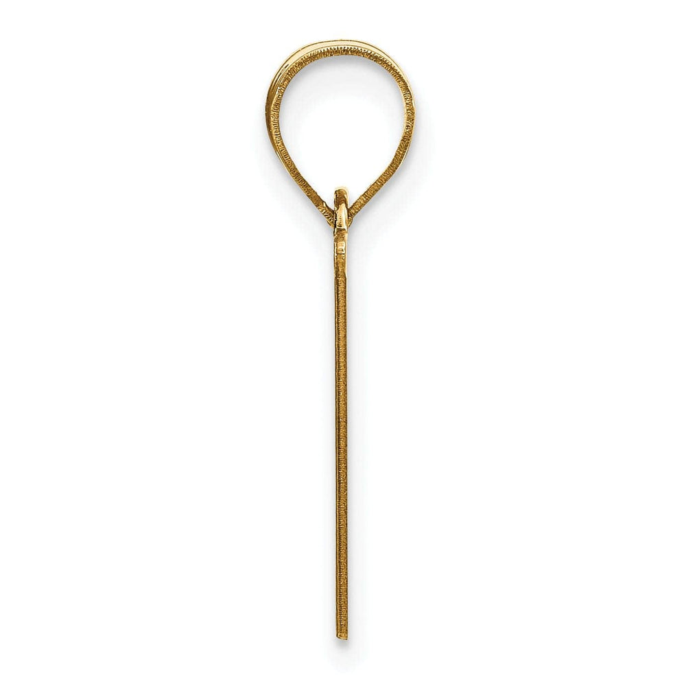 Lovely Rita's Pendants & Charms 14k Yellow Gold Etched Finish Block Letter V Initial Design Pendant