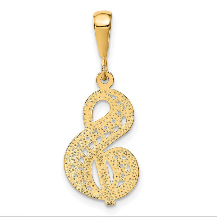 Lovely Rita's Pendants & Charms 14K Yellow Gold Fancy Filigree Script Design Letter S Initial Pendant