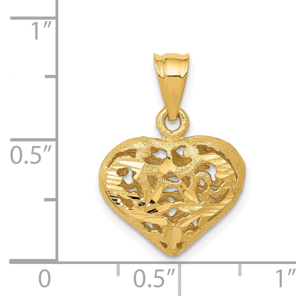 Lovely Rita's Pendants & Charms 14k Yellow Gold Fancy Heart Charm Pendant