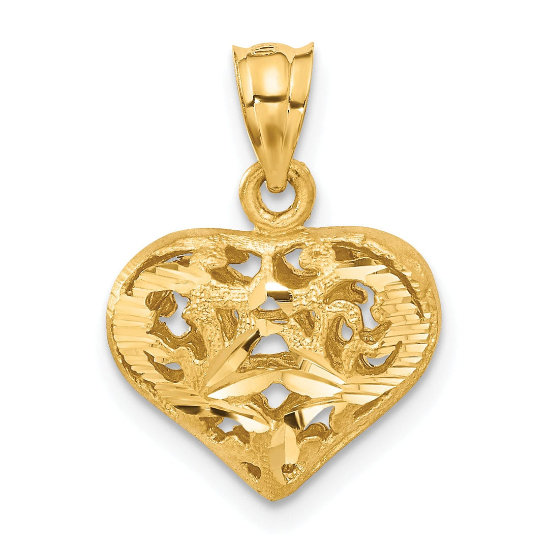 Lovely Rita's Pendants & Charms 14k Yellow Gold Fancy Heart Charm Pendant