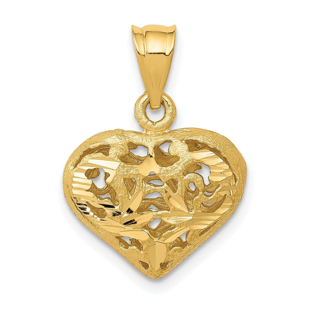 Lovely Rita's Pendants & Charms 14k Yellow Gold Fancy Heart Charm Pendant