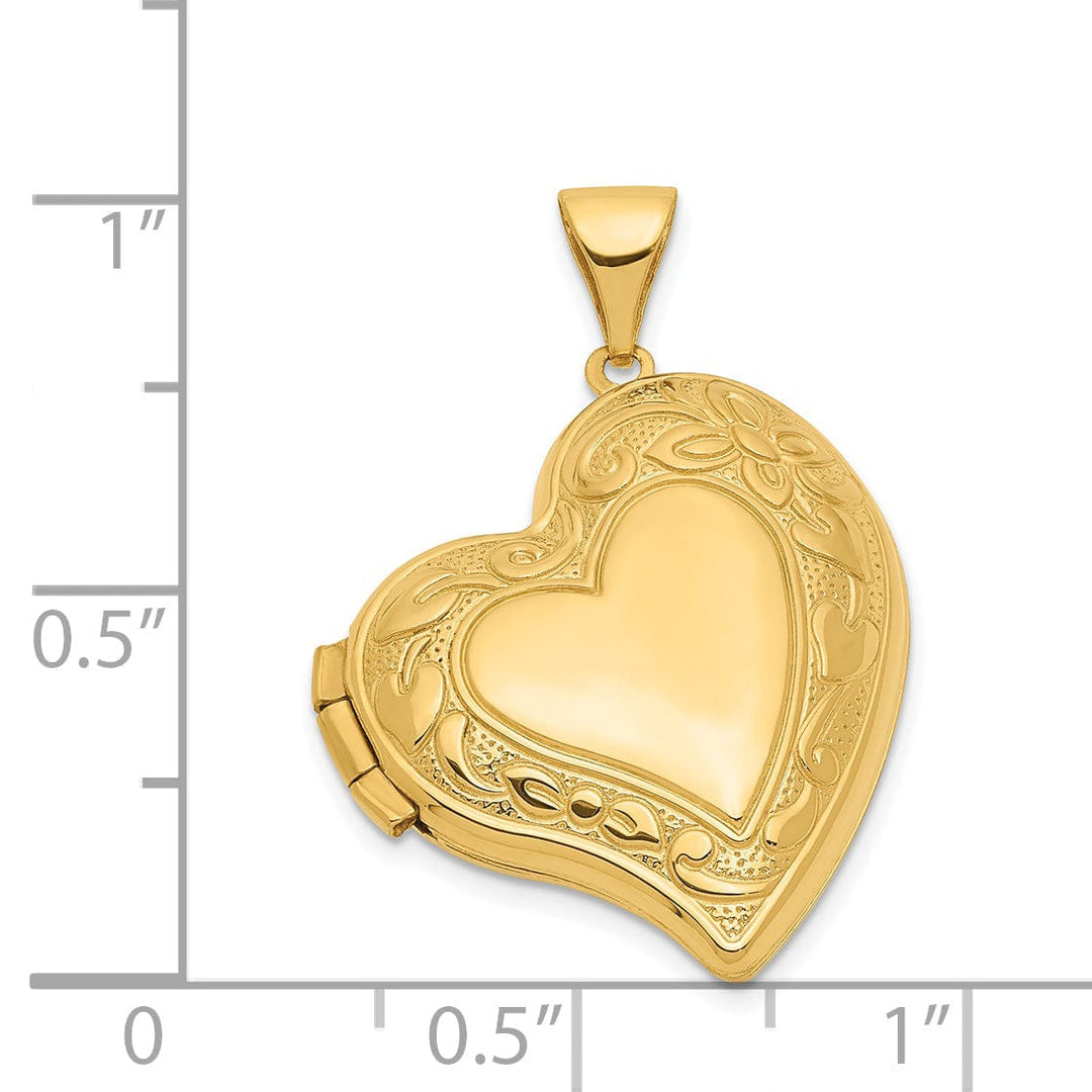 Lovely Rita's Pendants & Charms 14k Yellow Gold Fancy Heart Locket