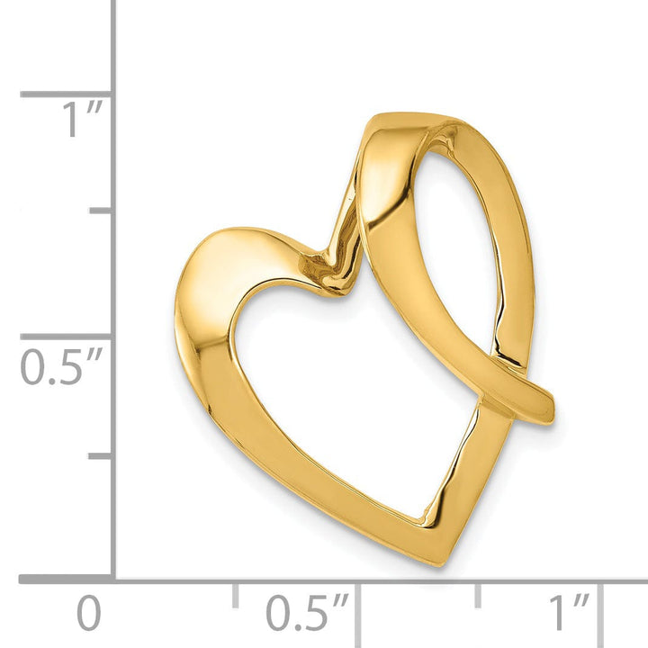 Lovely Rita's Pendants & Charms 14K Yellow Gold Fancy Heart Shape Design Omega Slide Pendant