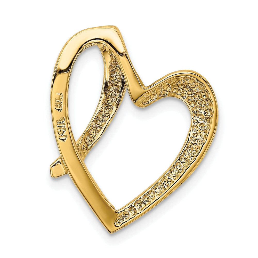 Lovely Rita's Pendants & Charms 14K Yellow Gold Fancy Heart Shape Design Omega Slide Pendant
