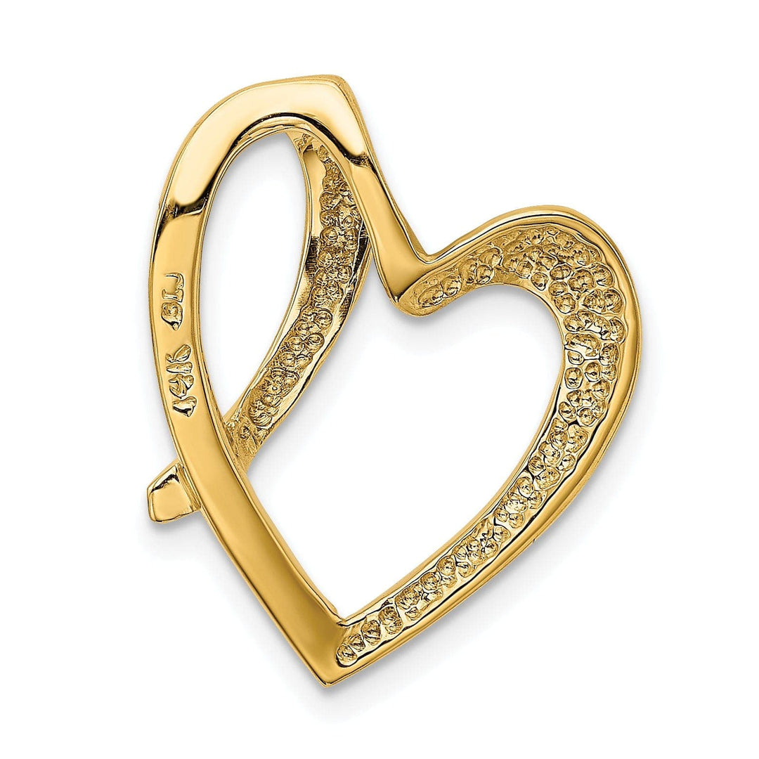 Lovely Rita's Pendants & Charms 14K Yellow Gold Fancy Heart Shape Design Omega Slide Pendant