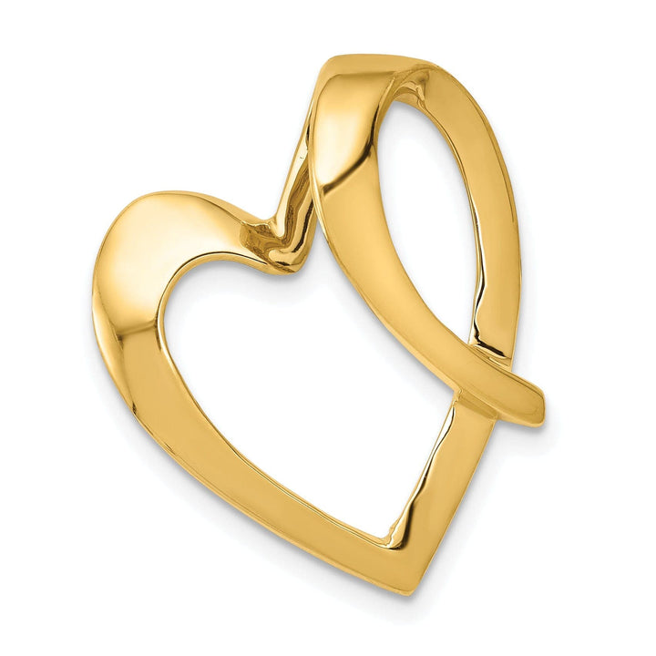 Lovely Rita's Pendants & Charms 14K Yellow Gold Fancy Heart Shape Design Omega Slide Pendant
