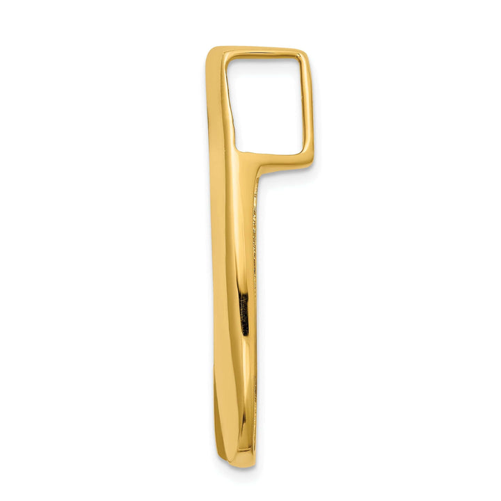 Lovely Rita's Pendants & Charms 14k Yellow Gold Fancy J Shape Design Omega Slide Pendant