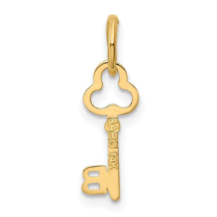 Lovely Rita's Pendants & Charms 14K Yellow Gold Fancy Key Shape Design Letter B Initial Charm Pendant