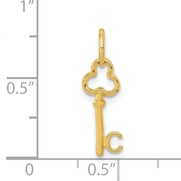 Lovely Rita's Pendants & Charms 14K Yellow Gold Fancy Key Shape Design Letter C Initial Charm Pendant