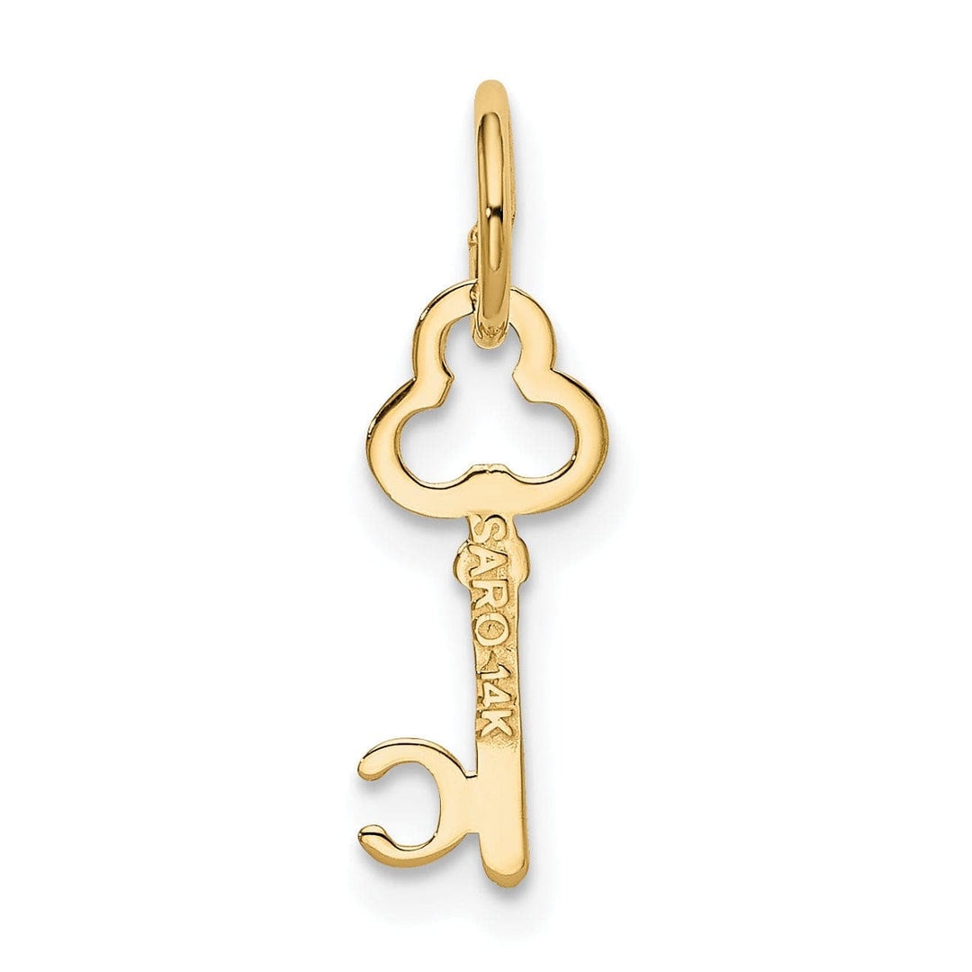 Lovely Rita's Pendants & Charms 14K Yellow Gold Fancy Key Shape Design Letter C Initial Charm Pendant