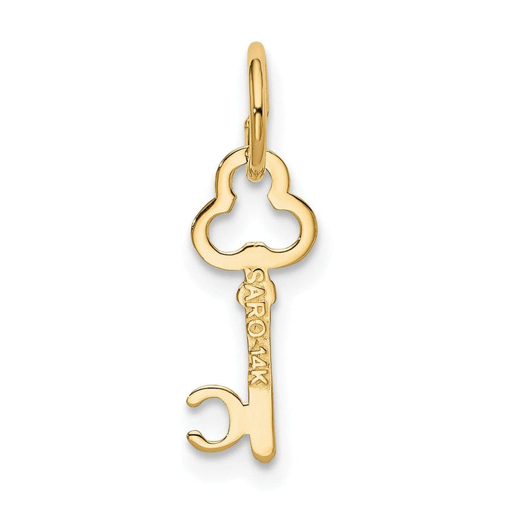 Lovely Rita's Pendants & Charms 14K Yellow Gold Fancy Key Shape Design Letter C Initial Charm Pendant