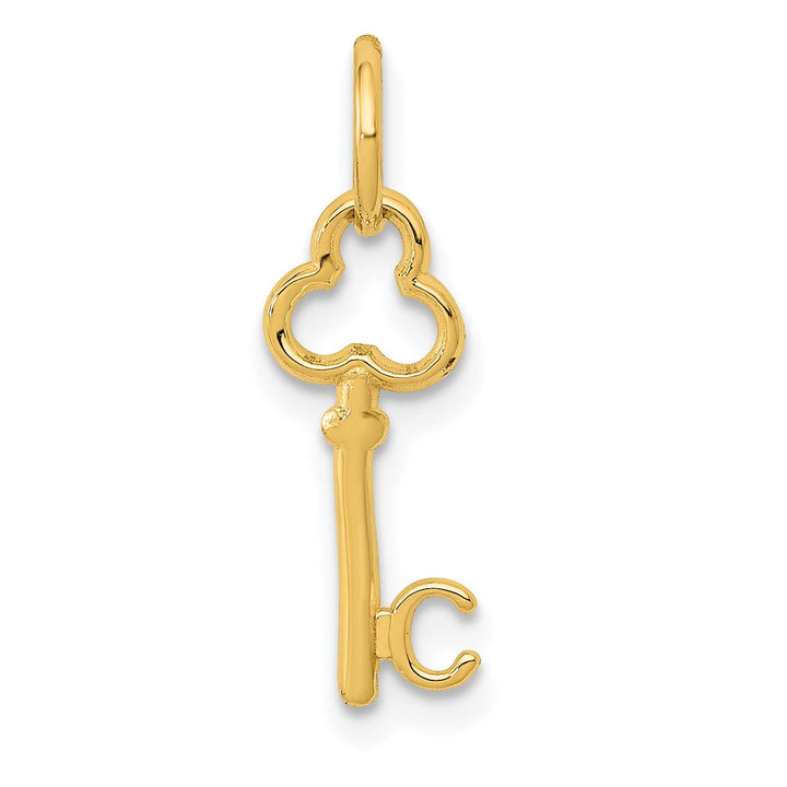 Lovely Rita's Pendants & Charms 14K Yellow Gold Fancy Key Shape Design Letter C Initial Charm Pendant