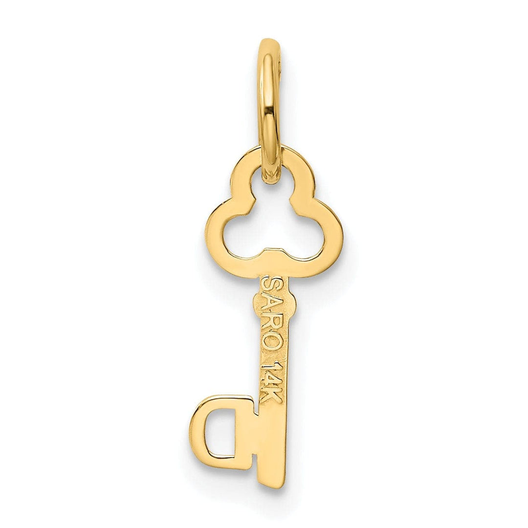 Lovely Rita's Pendants & Charms 14K Yellow Gold Fancy Key Shape Design Letter D Initial Charm Pendant