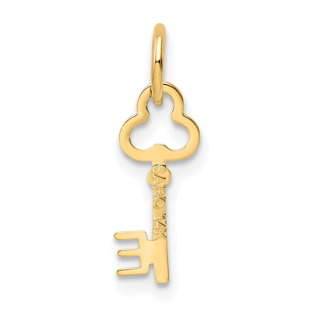 Lovely Rita's Pendants & Charms 14K Yellow Gold Fancy Key Shape Design Letter E Initial Charm Pendant