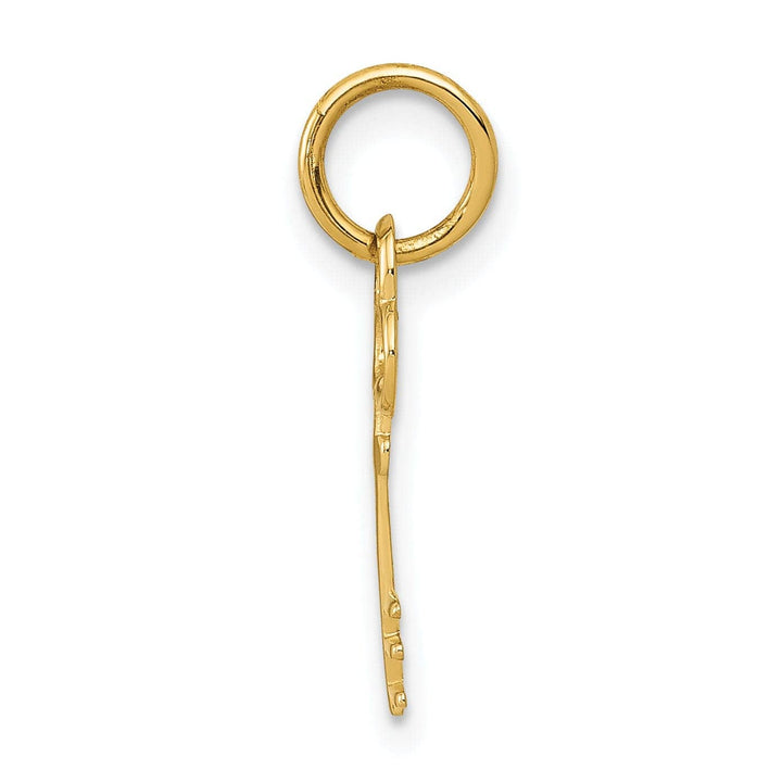 Lovely Rita's Pendants & Charms 14K Yellow Gold Fancy Key Shape Design Letter E Initial Charm Pendant