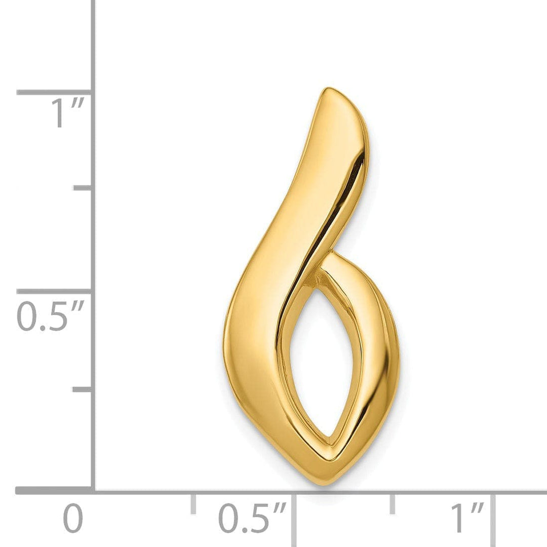 Lovely Rita's Pendants & Charms 14k Yellow Gold Fancy Omega Design Slide Pendant