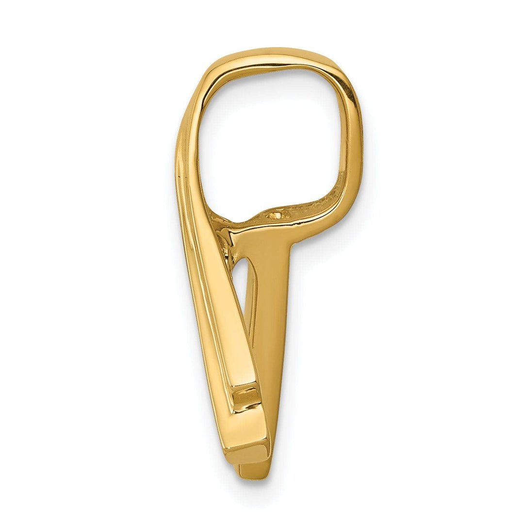 Lovely Rita's Pendants & Charms 14k Yellow Gold Fancy Ridge Design Shape Omega Slide Pendant