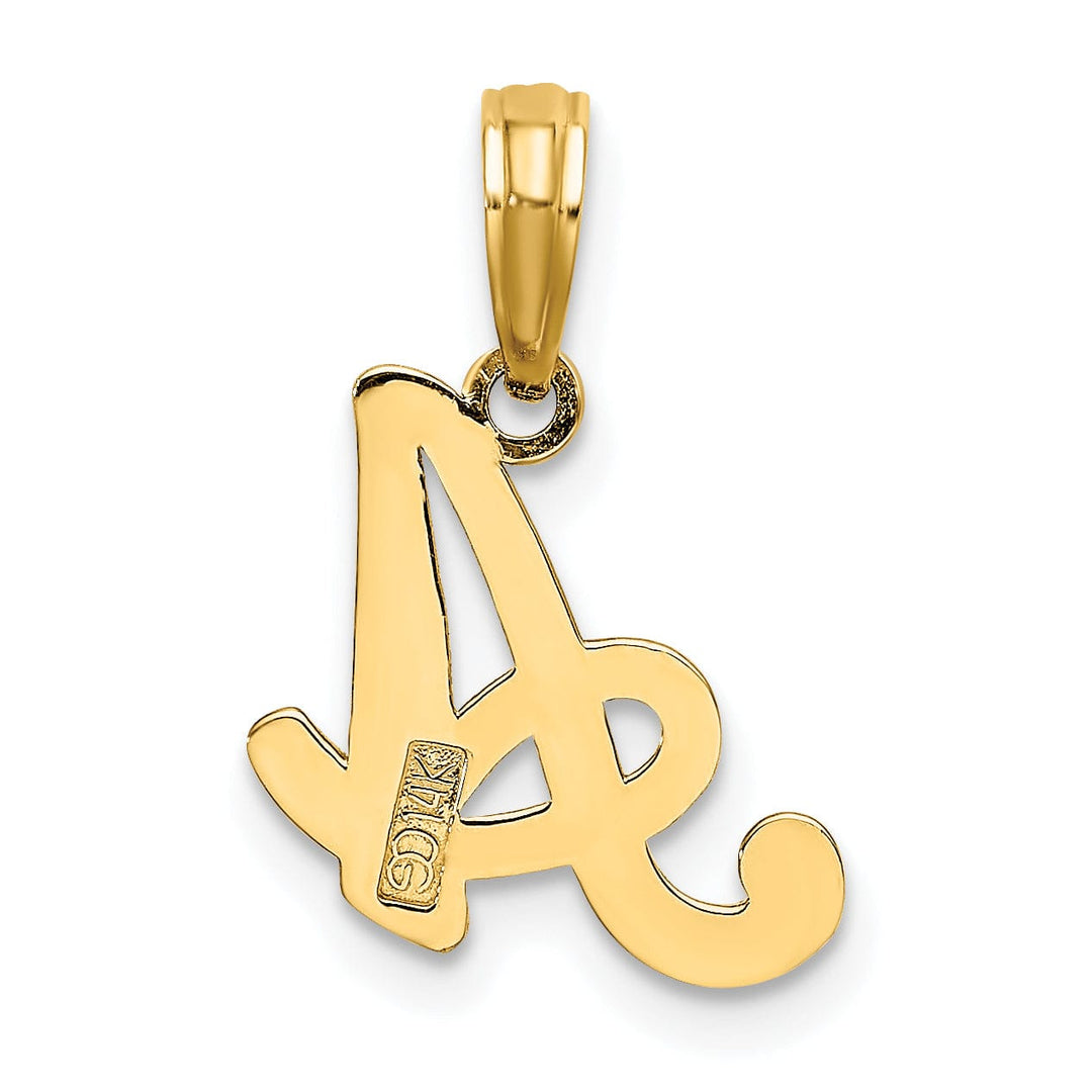 Lovely Rita's Pendants & Charms 14K Yellow Gold Fancy Script Design Letter A Initial Charm Pendant