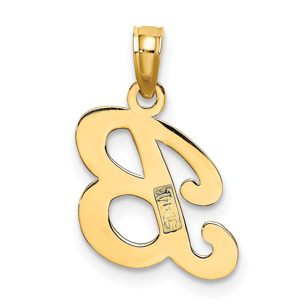 Lovely Rita's Pendants & Charms 14K Yellow Gold Fancy Script Design Letter B Initial Charm Pendant