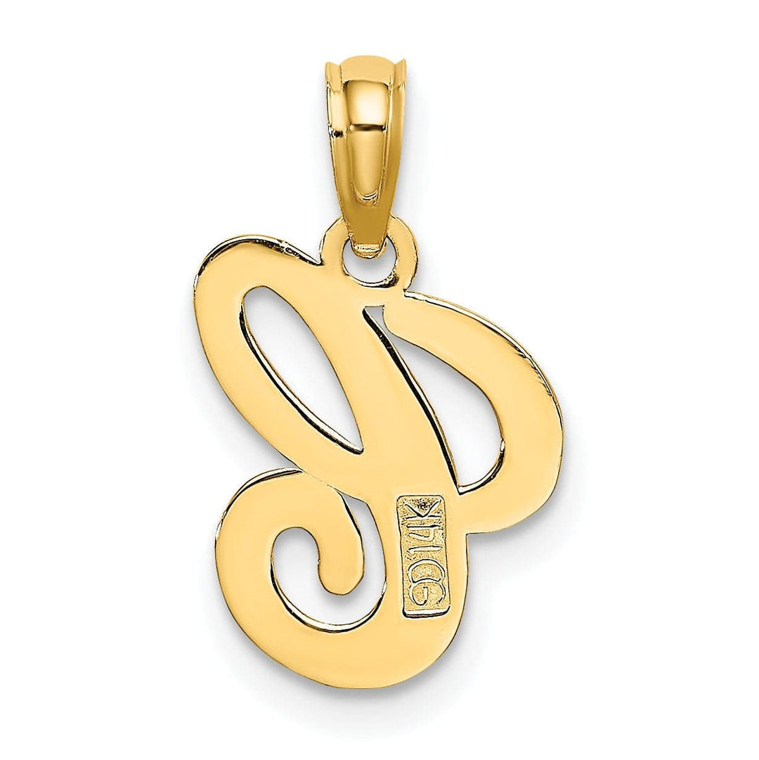 Lovely Rita's Pendants & Charms 14K Yellow Gold Fancy Script Design Letter C Initial Charm Pendant