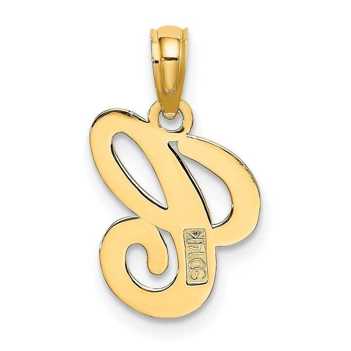 Lovely Rita's Pendants & Charms 14K Yellow Gold Fancy Script Design Letter C Initial Charm Pendant