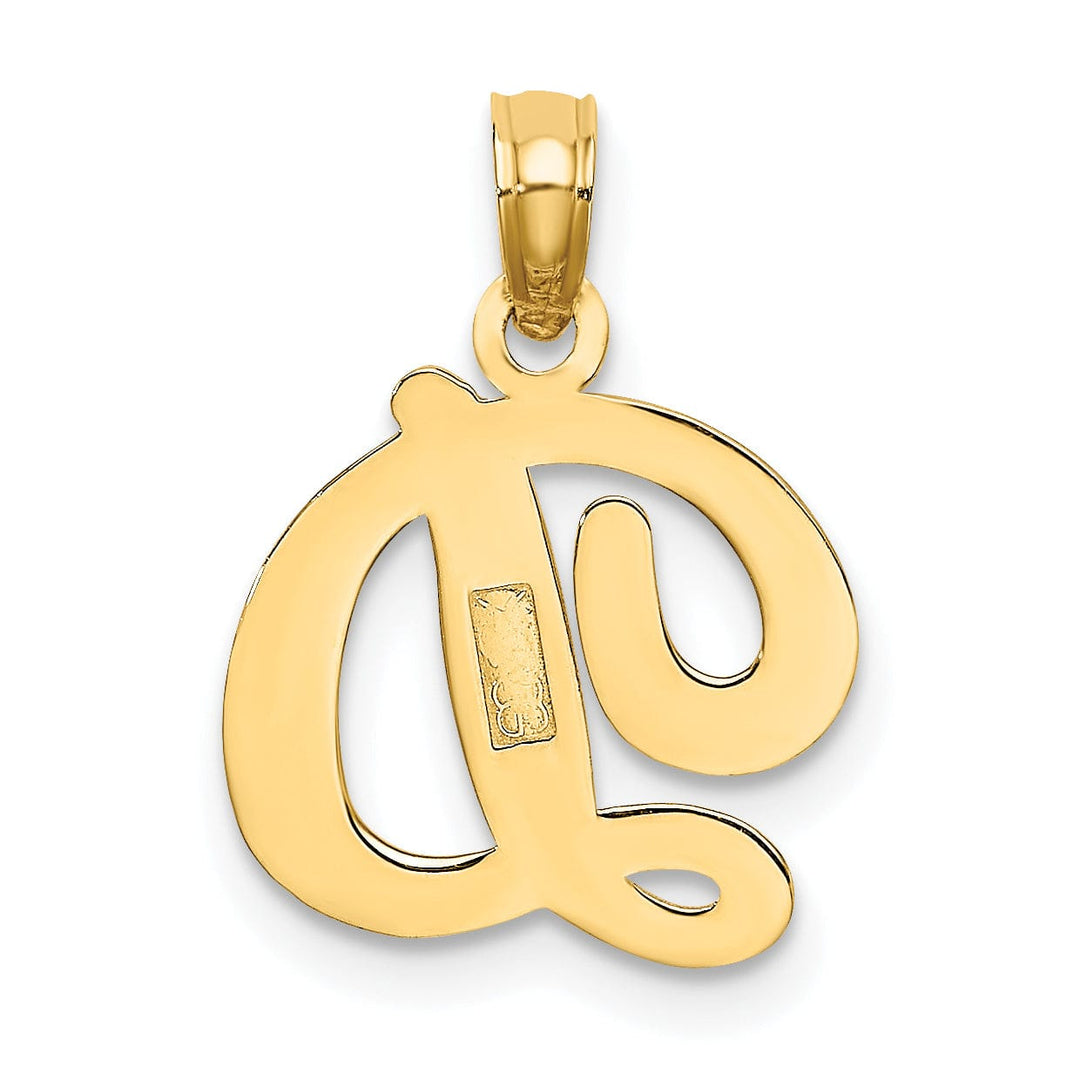 Lovely Rita's Pendants & Charms 14K Yellow Gold Fancy Script Design Letter D Initial Charm Pendant