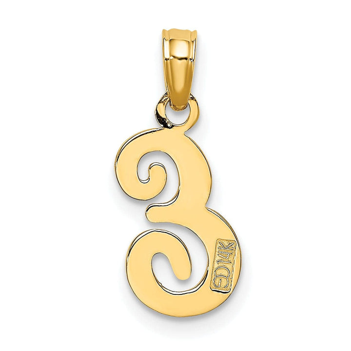 Lovely Rita's Pendants & Charms 14K Yellow Gold Fancy Script Design Letter E Initial Charm Pendant