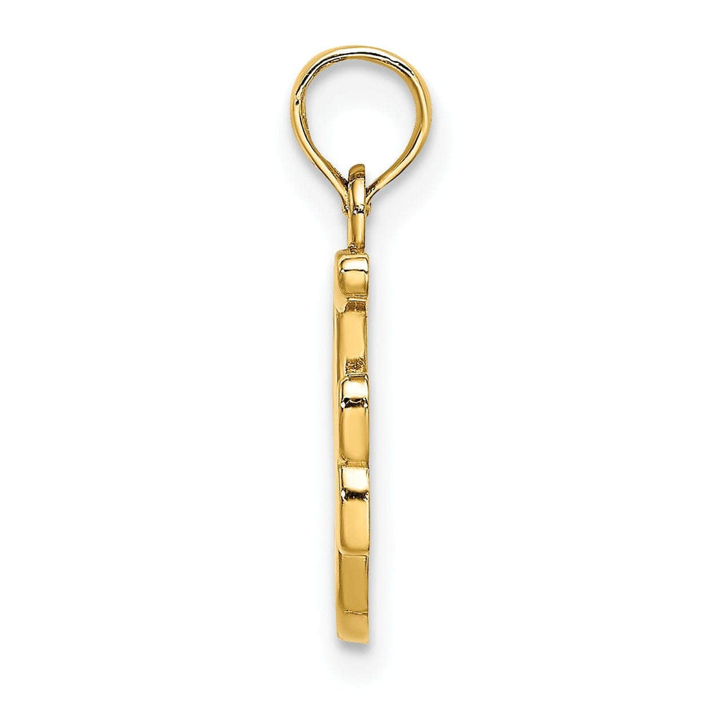 Lovely Rita's Pendants & Charms 14K Yellow Gold Fancy Script Design Letter F Initial Charm Pendant