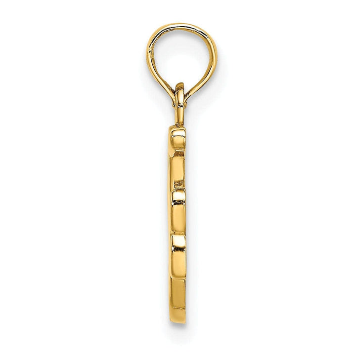 Lovely Rita's Pendants & Charms 14K Yellow Gold Fancy Script Design Letter F Initial Charm Pendant