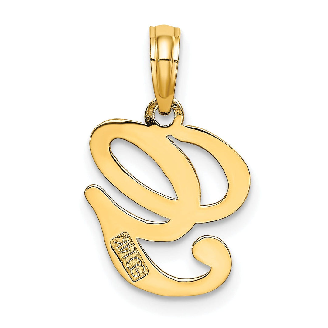 Lovely Rita's Pendants & Charms 14K Yellow Gold Fancy Script Design Letter G Initial Charm Pendant