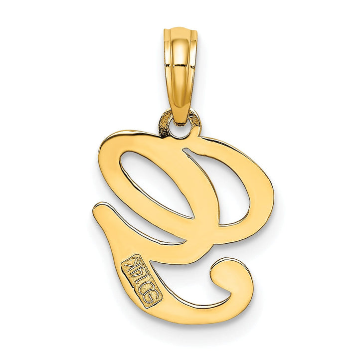 Lovely Rita's Pendants & Charms 14K Yellow Gold Fancy Script Design Letter G Initial Charm Pendant