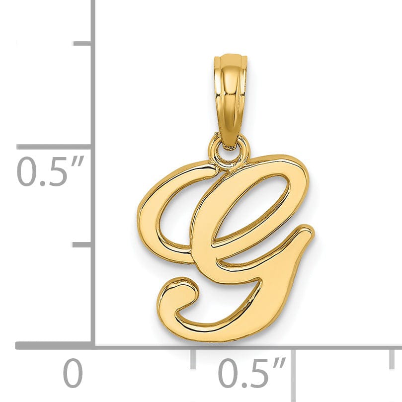 Lovely Rita's Pendants & Charms 14K Yellow Gold Fancy Script Design Letter G Initial Charm Pendant