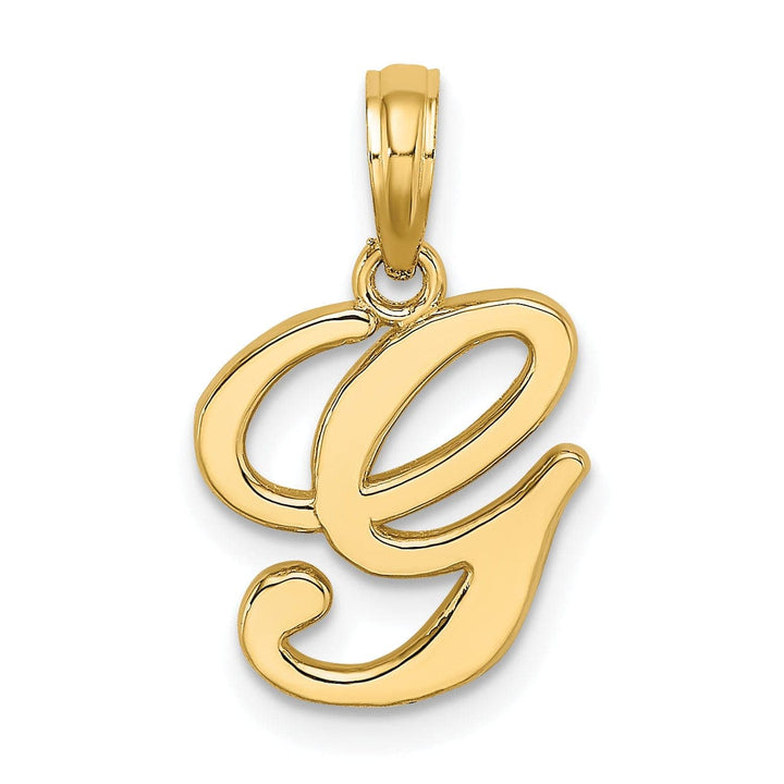 Lovely Rita's Pendants & Charms 14K Yellow Gold Fancy Script Design Letter G Initial Charm Pendant