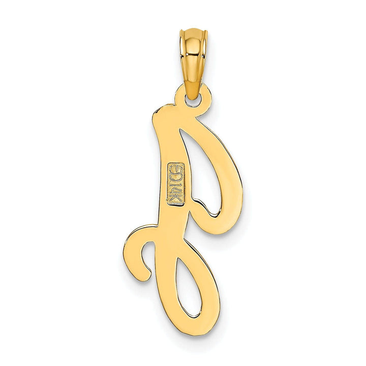 Lovely Rita's Pendants & Charms 14K Yellow Gold Fancy Script Design Letter J Initial Charm Pendant