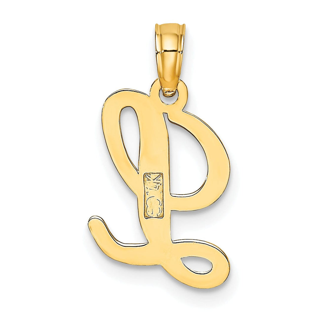 Lovely Rita's Pendants & Charms 14K Yellow Gold Fancy Script Design Letter L Initial Charm Pendant