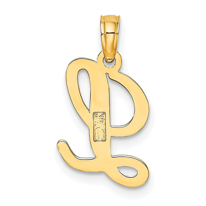 Lovely Rita's Pendants & Charms 14K Yellow Gold Fancy Script Design Letter L Initial Charm Pendant