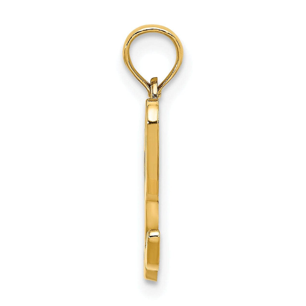 Lovely Rita's Pendants & Charms 14K Yellow Gold Fancy Script Design Letter L Initial Charm Pendant