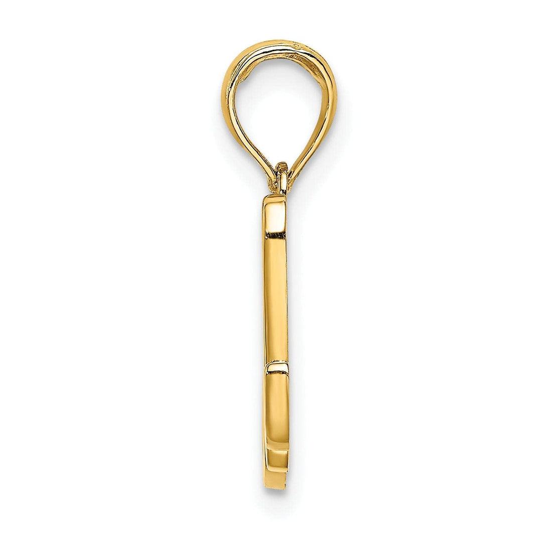 Lovely Rita's Pendants & Charms 14K Yellow Gold Fancy Script Design Letter M Initial Charm Pendant