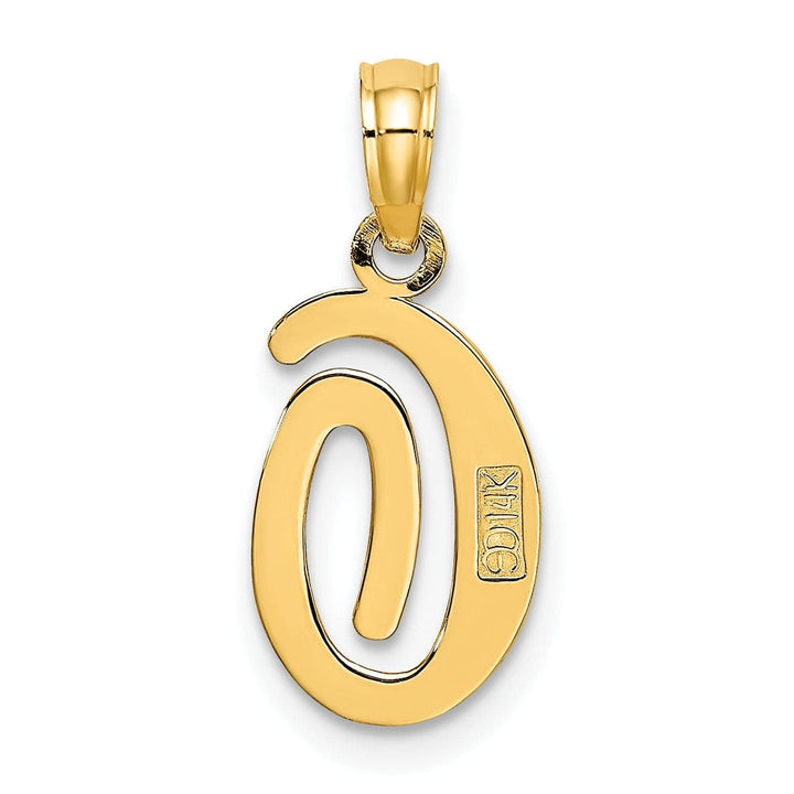 Lovely Rita's Pendants & Charms 14K Yellow Gold Fancy Script Design Letter O Initial Charm Pendant