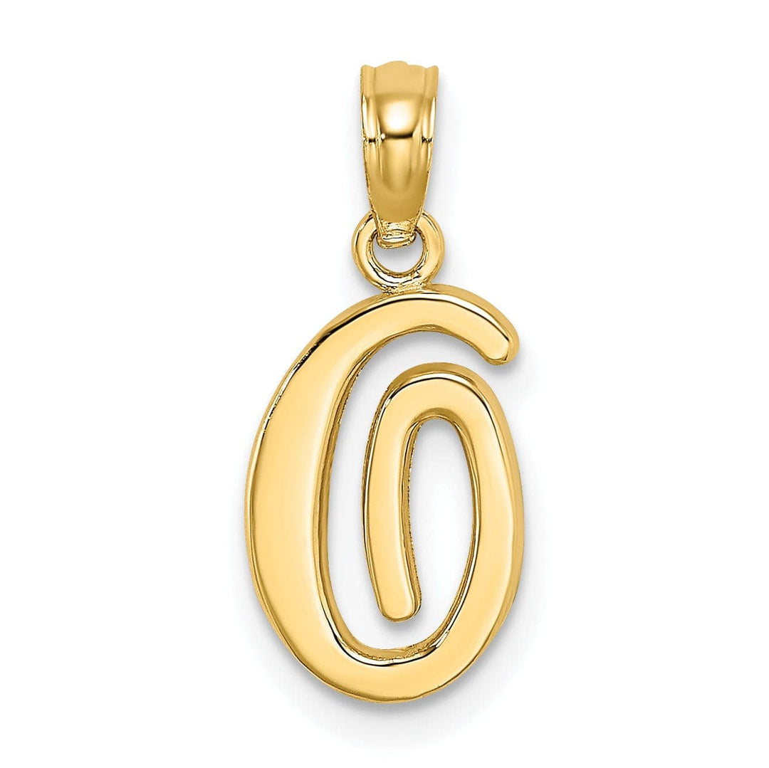 Lovely Rita's Pendants & Charms 14K Yellow Gold Fancy Script Design Letter O Initial Charm Pendant