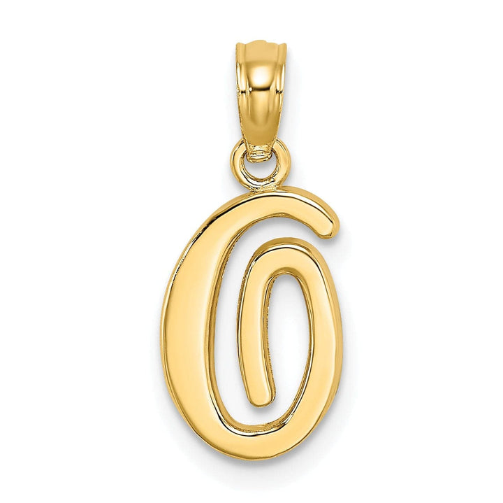 Lovely Rita's Pendants & Charms 14K Yellow Gold Fancy Script Design Letter O Initial Charm Pendant