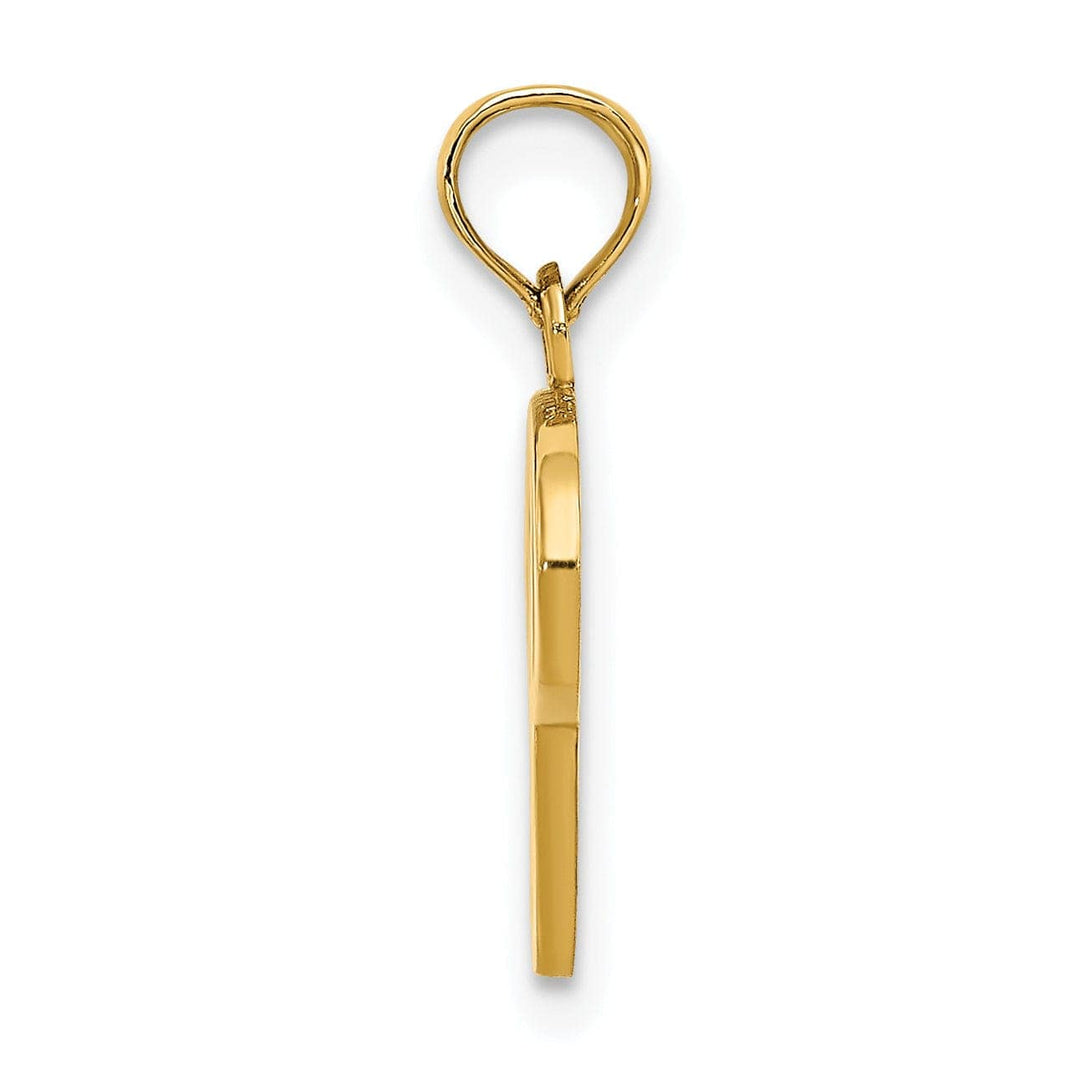 Lovely Rita's Pendants & Charms 14K Yellow Gold Fancy Script Design Letter P Initial Charm Pendant